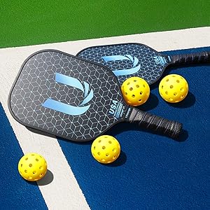 2 pickleball paddles 4 balls and carrying case